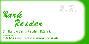 mark reider business card